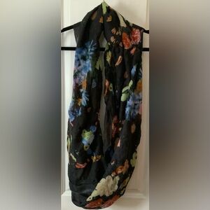 Black floral infinity scarf